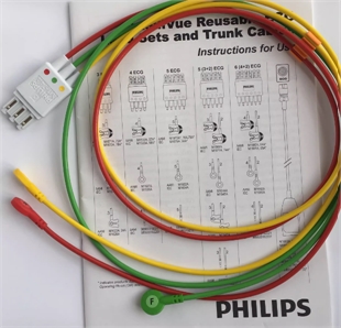 飞利浦原装A1672A三导扣式心电导联线