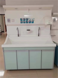 高分子洗手池  感应式鹅颈水龙头